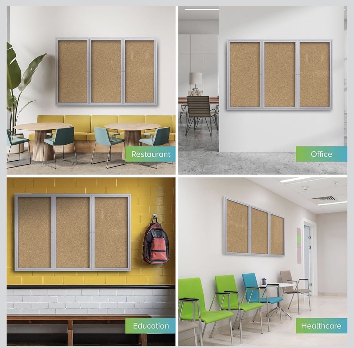 $373 LESS THAN AMAZON! BRAND NEW IN BOX Ghent PA34896K 4‘ X 8‘ Locking Enclosed Bulletin Board