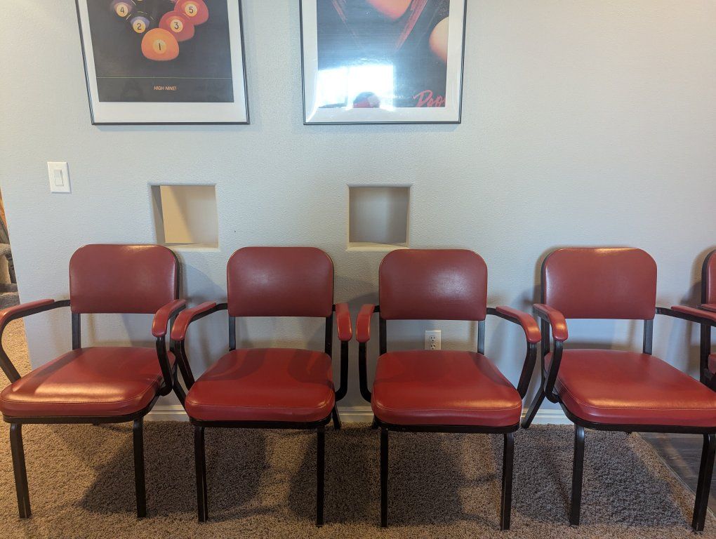 Four Vintage, Red Salon / Kitchen Chairs