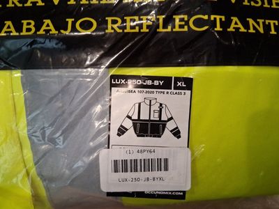 OccuNomix High Visibility Class 3 Bomber Jacket Yellow Black Size XL NIP