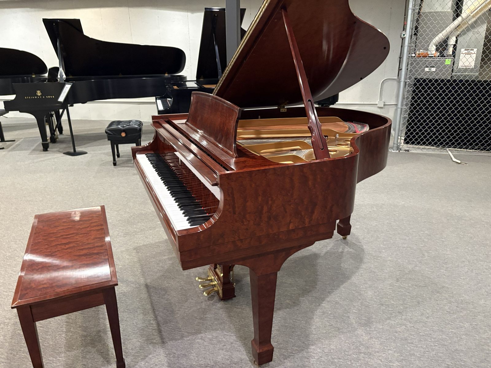 Steinway Model S Grand Piano - Kewazinga Bubinga Satin Finish - Factory Fresh Condition