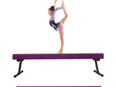 Adjustable & Foldable Gymnastics Balance Beam, 8ft High-Low Level Floor Gymnastic Beam ,No Tools Required Gym Equipment