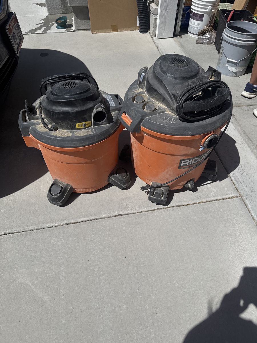 RIDGID 16 Gallon 6.5 Peak HP Wet/Dry Shop Vacuums - Set of 2 for Home/Workshop