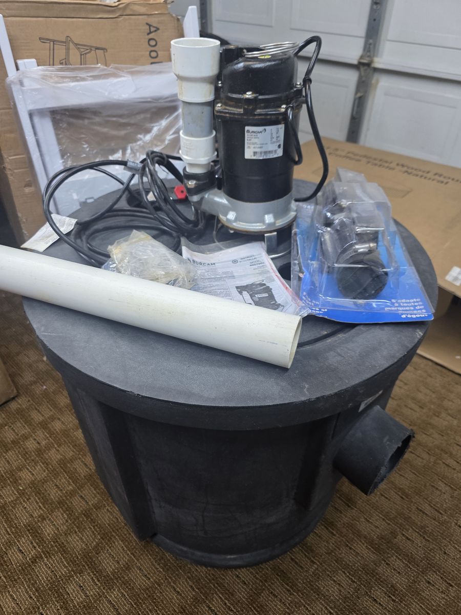 Never used -BURCAM 401446P 3/4HP Complete Sewage Grinder Pump System