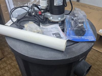 Never used -BURCAM 401446P 3/4HP Complete Sewage Grinder Pump System