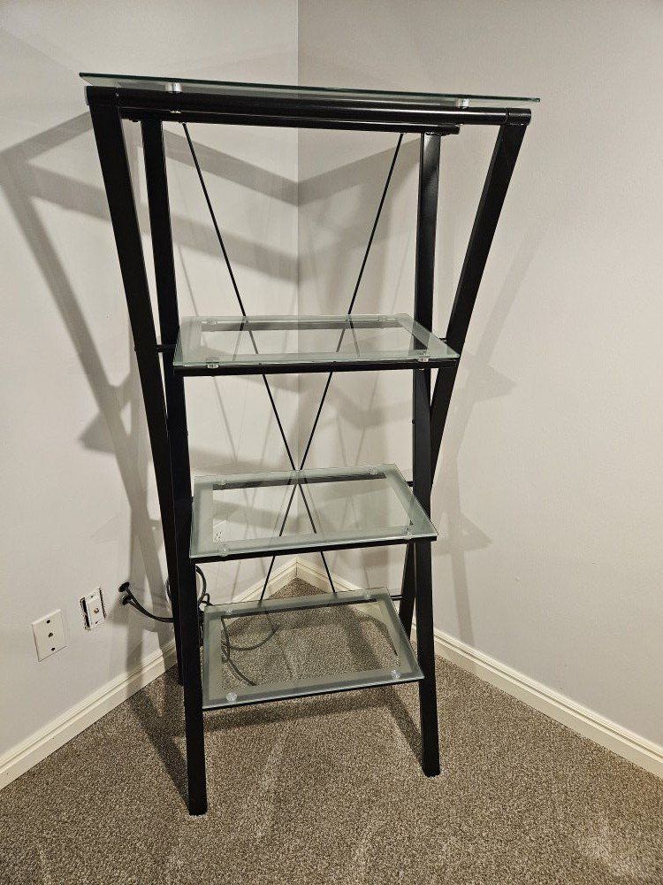 Glass & metal bookshelf