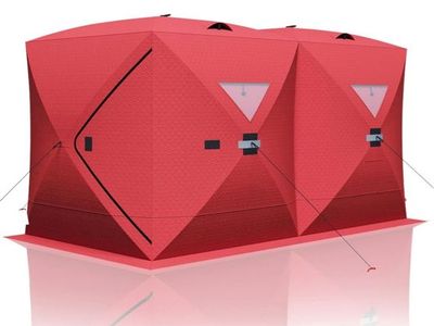 ThunderBay B1525 6 Person Ice Shelter Red Pop-Up Hub Ice Fishing Tent