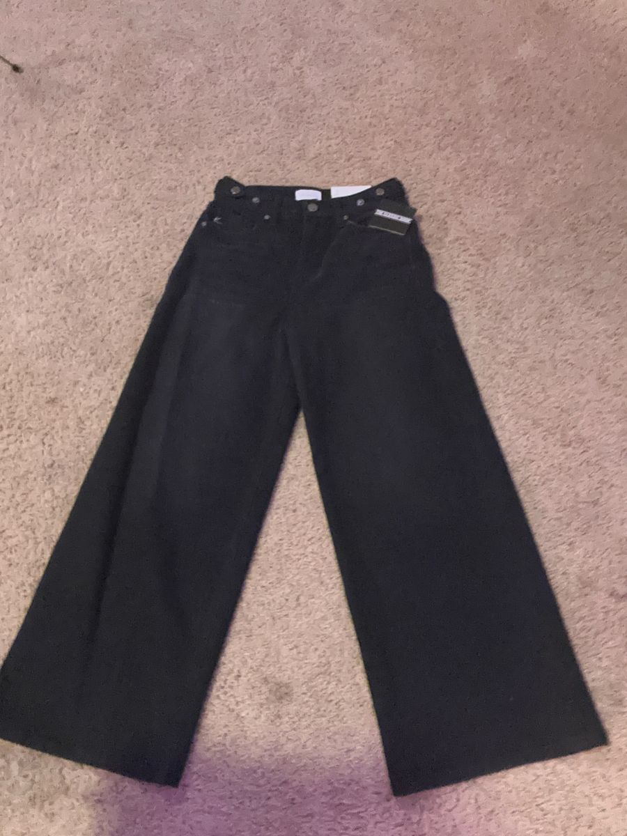 High rise cropped wide leg jeans