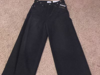 High rise cropped wide leg jeans