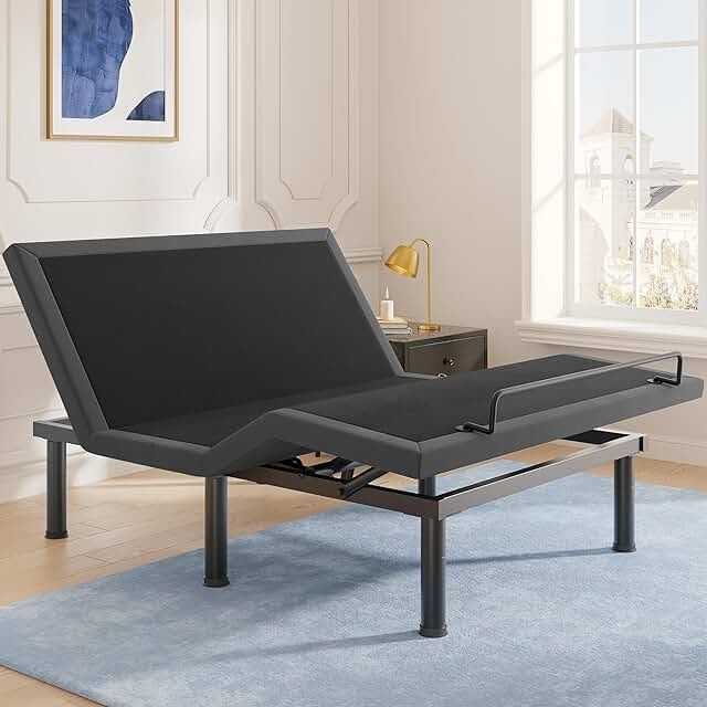 QUEEN SIZE ADJUSTABLE BED BASE WITH HEAD/FOOT  INCLINES & WIRELESS REMOTE