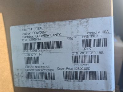 The Steal by Mark Bowden - Full Carton Case of 24 Hardcover Books