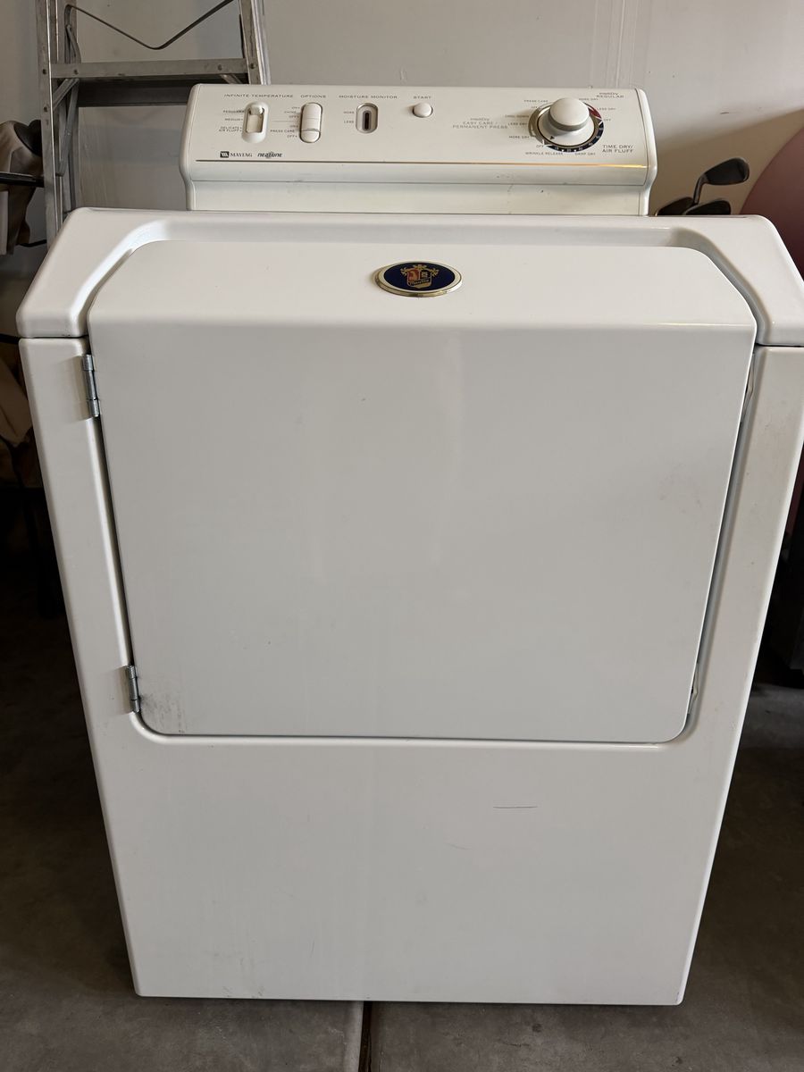 Maytag Neptune Performa Electric Dryer - White, Infinite Temperature Options, Moisture Monitor
