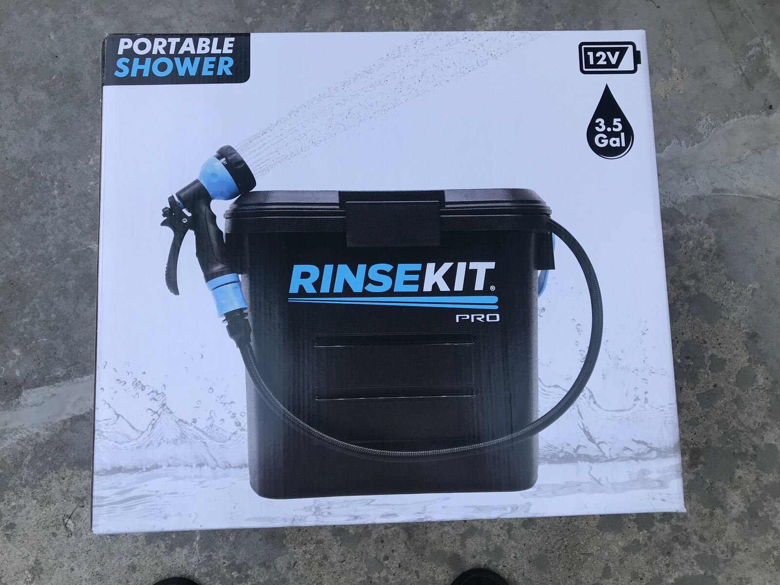 Rinse Kit Pro new in sealed box portable shower reliable battery operated water sprayer