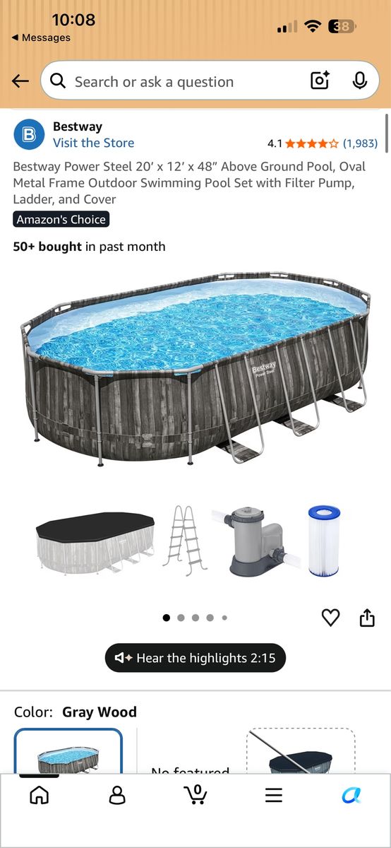 Used 20x12 Bestway Above Ground Pool