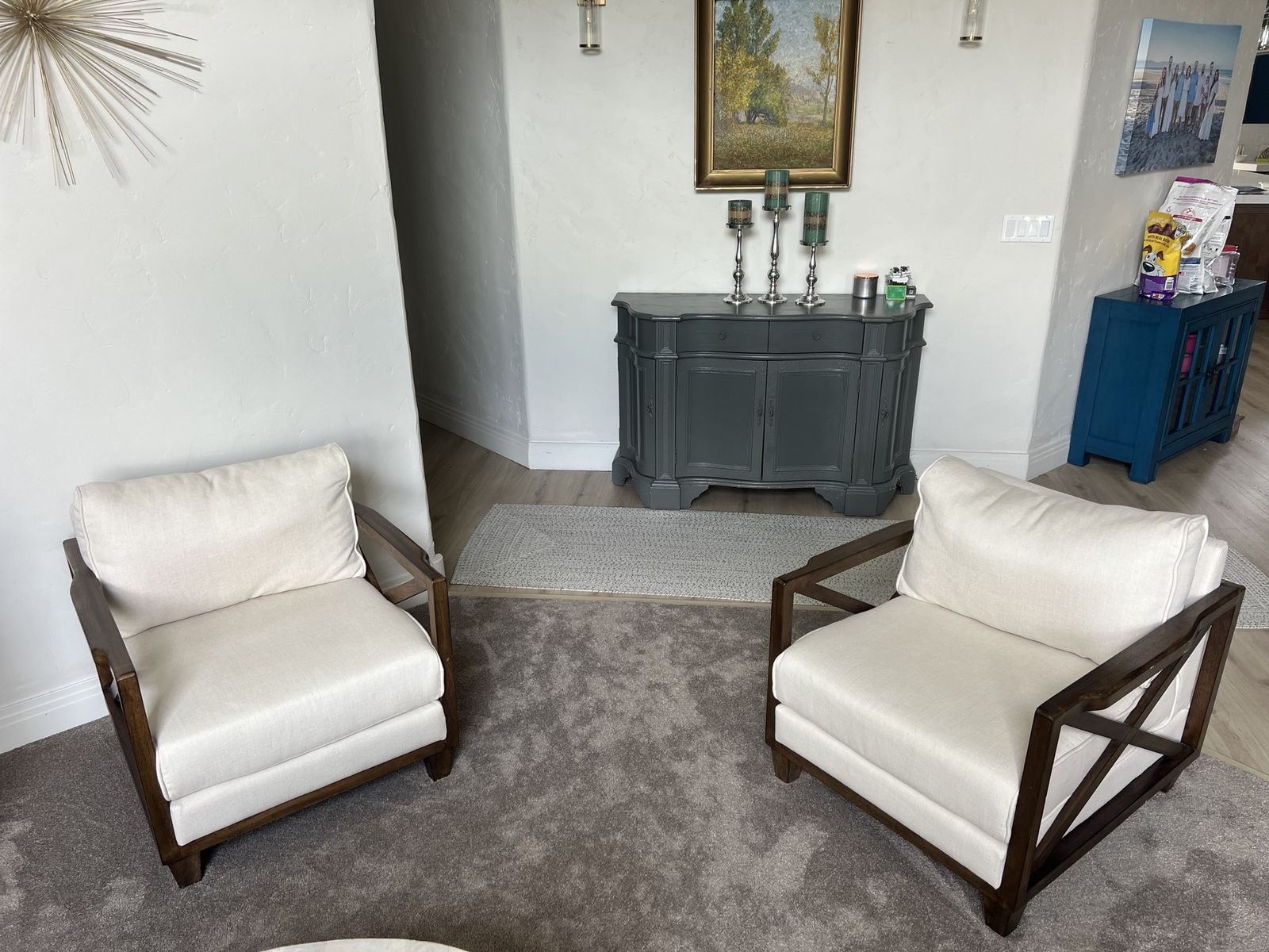 Pair of Modern X-Frame Accent Chairs