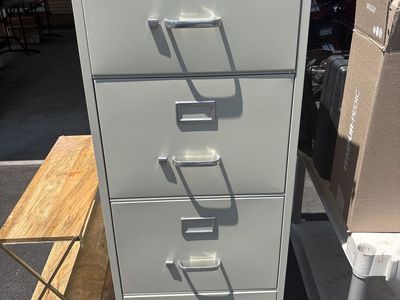 Staples 4-Drawer Vertical Filing Cabinet - Tan, Locking, Letter/Legal Size