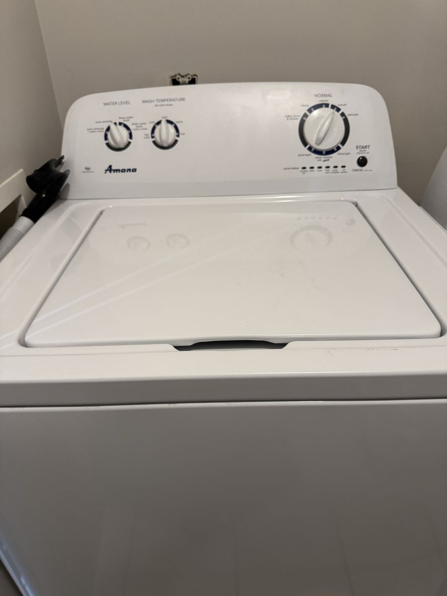 Amana Top Load Washer & Electric Dryer Set - White, Excellent Condition