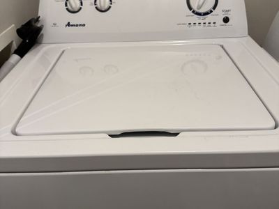 Amana Top Load Washer & Electric Dryer Set - White, Excellent Condition