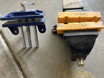 Central Forge 35188 4" Swivel Vise with Anvil & Wilton Bench Vise Woodworking Tool Set