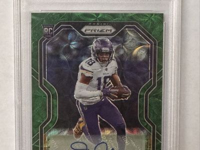 2020 Prizm Justin Jefferson Green Scope Auto PSA 8