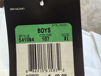 New Nike Boys' Baseball Pants, White, Size XL, Style 541094