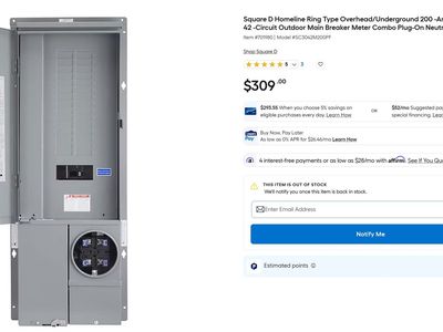 Square D SC3042M200PF Homeline 200-Amp 30-Space 42-Circuit Panel Solar-Ready Combination Meter - Going Solar? You need this.