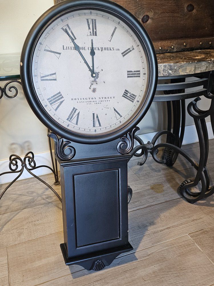 Liverpool Clockworks Ltd. Grandfather Wall Clock - Black, Roman Numerals, 1892 Est.