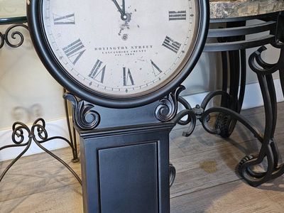 Liverpool Clockworks Ltd. Grandfather Wall Clock - Black, Roman Numerals, 1892 Est.