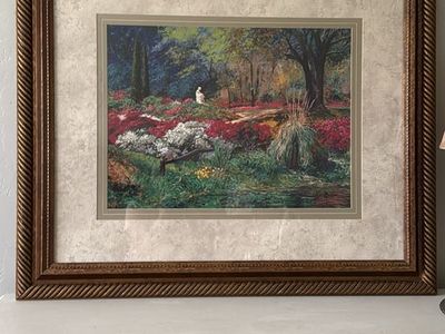 Beautiful Framed Floral Garden Print Wall Art Decor
