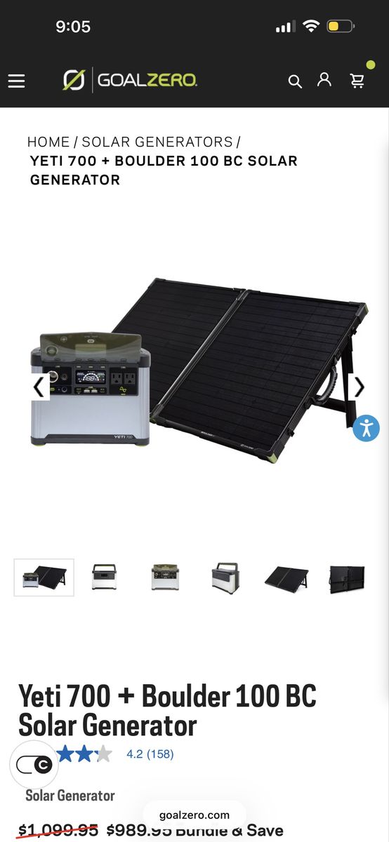 Yeti 700 + Boulder 100 Solar Generator Bundle