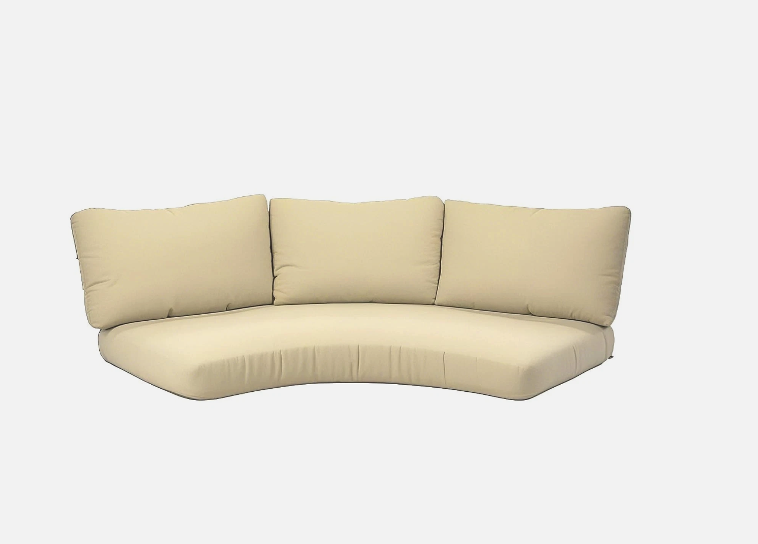 Outdoor Curved Patio Sofa Cushion Cover Set 4PC Waterproof Olefin Beige 77"x28"