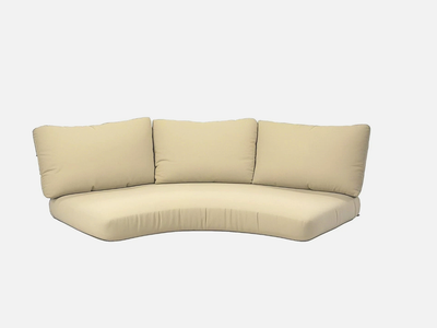 Outdoor Curved Patio Sofa Cushion Cover Set 4PC Waterproof Olefin Beige 77"x28"