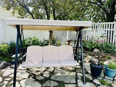 Three Seat Outdoor Porch Swing With Canopy