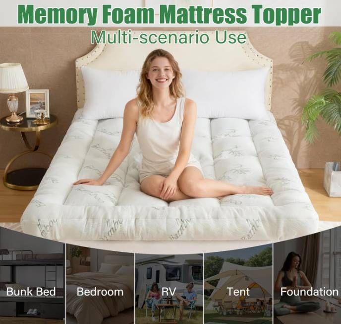 New in box 5 Inch Memory Foam Mattress Queen Size topper