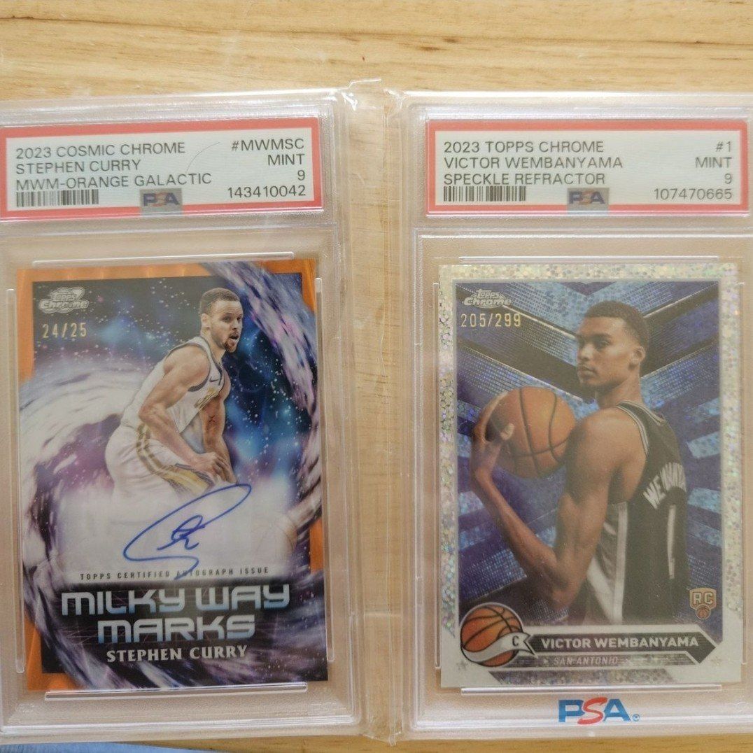 Topps chrome- Wemby , Steph Curry