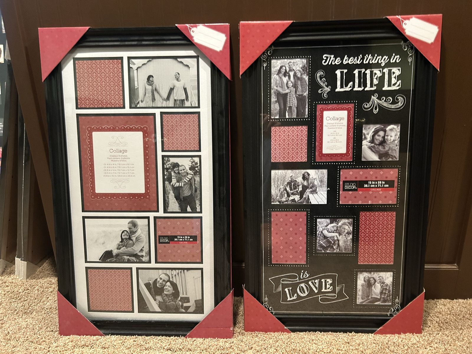 New, unused. Studio Decor Black Collage Picture Frames - Set of 2 (15 in x 28 in)