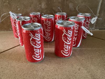 9 New Glass Coca Cola Coke Can Ornaments