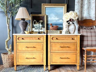 *FREE DELIVERY* Vintage Oak & Burl Nightstands circa 1960s–1970s