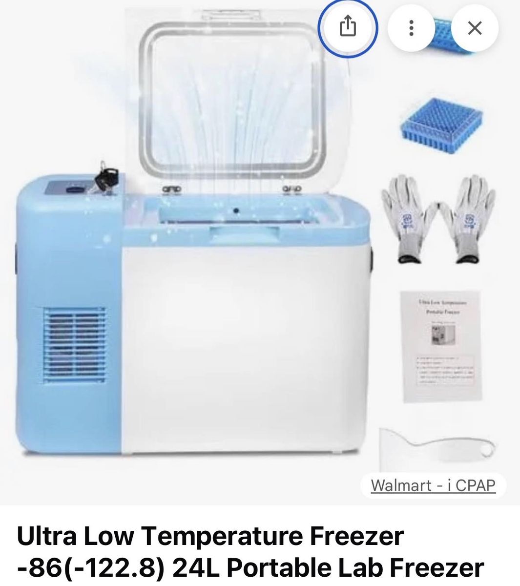 New Ultra Low Temperature Portable Lab Freezer -86°C (-122.8°F) 24L Capacity
