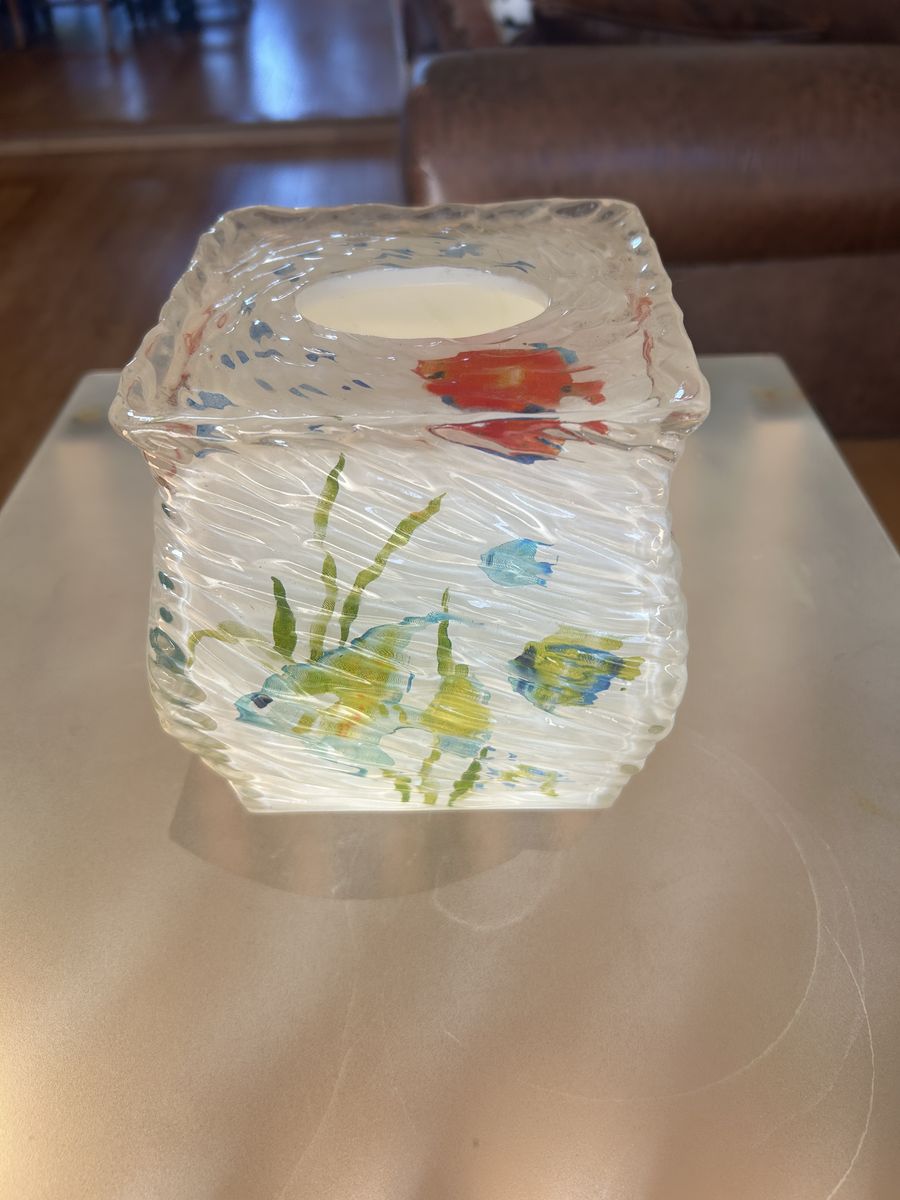 Incredibly cute rainbow fish boutique tissue box