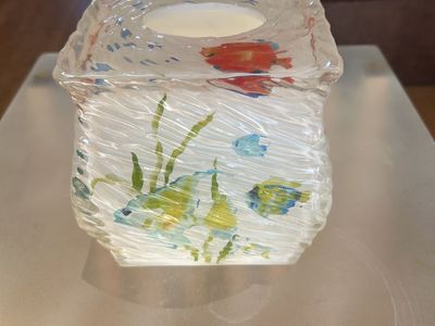 Incredibly cute rainbow fish boutique tissue box