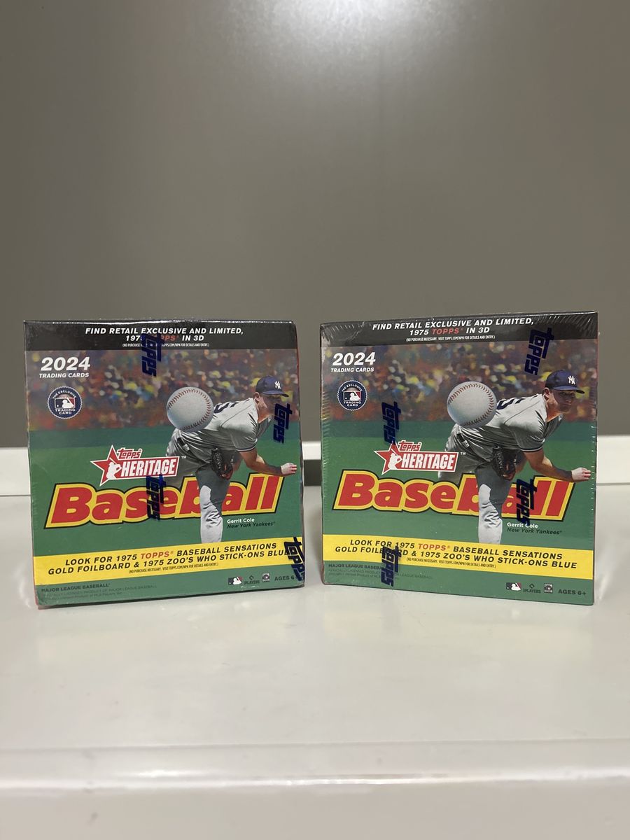2024 Topps Heritage Baseball Card Collector Box 15 Packs 135 Cards