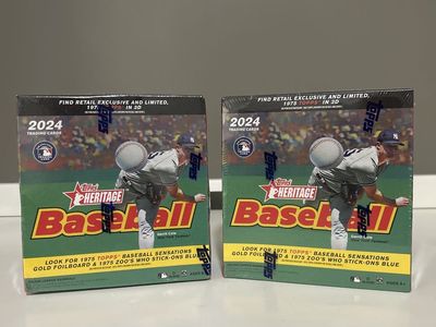 2024 Topps Heritage Baseball Card Collector Box 15 Packs 135 Cards