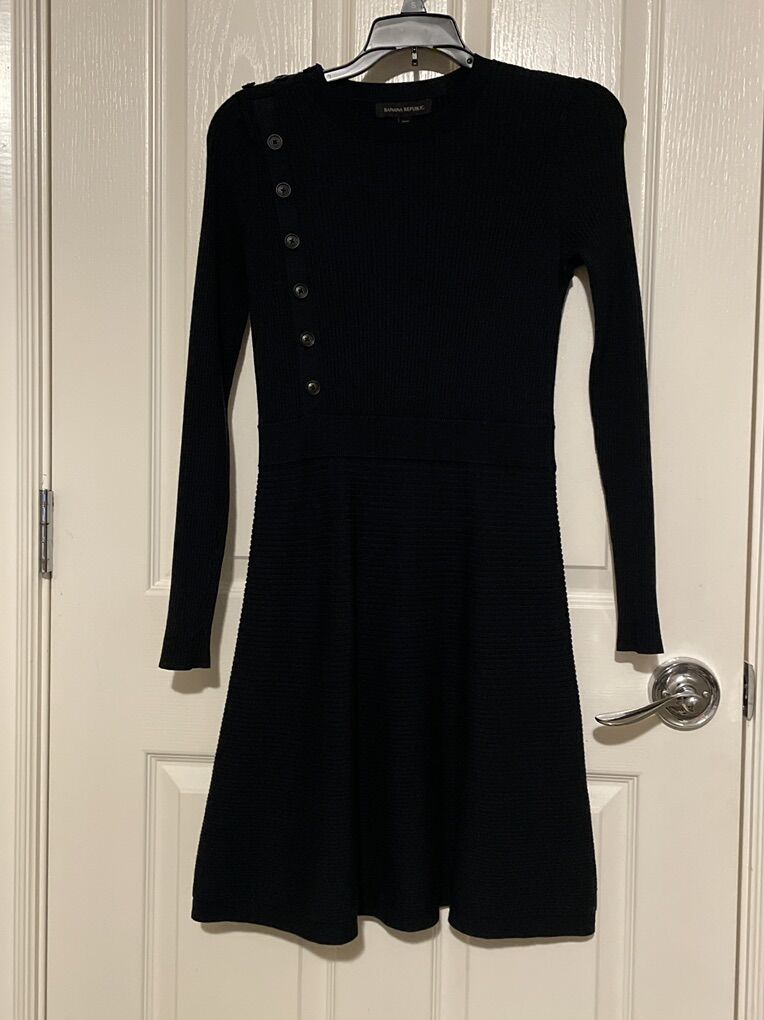 Banana Republic Navy Knit Dress w/ Buttons SP