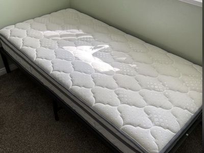 Dorm style mattress with frame