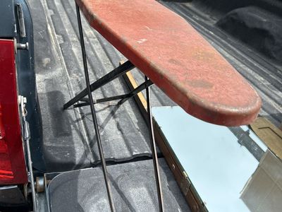 Vintage Metal Tabletop Ironing Board Red Rust Industrial Style
