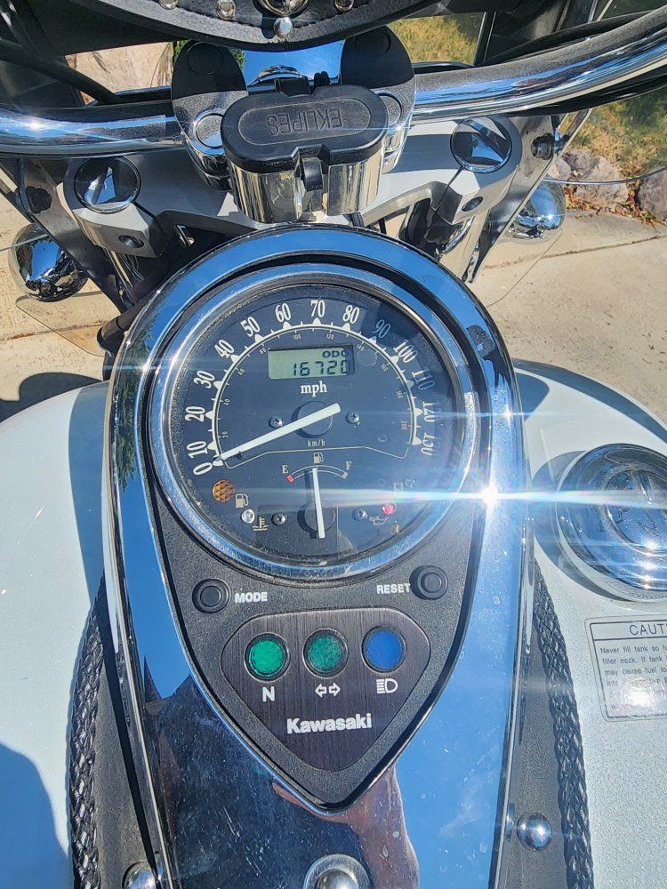 Kawasaki Vulcan Cruiser Motorcycle - 16,720 Miles - Windshield, Saddlebags, Backrest, etc.