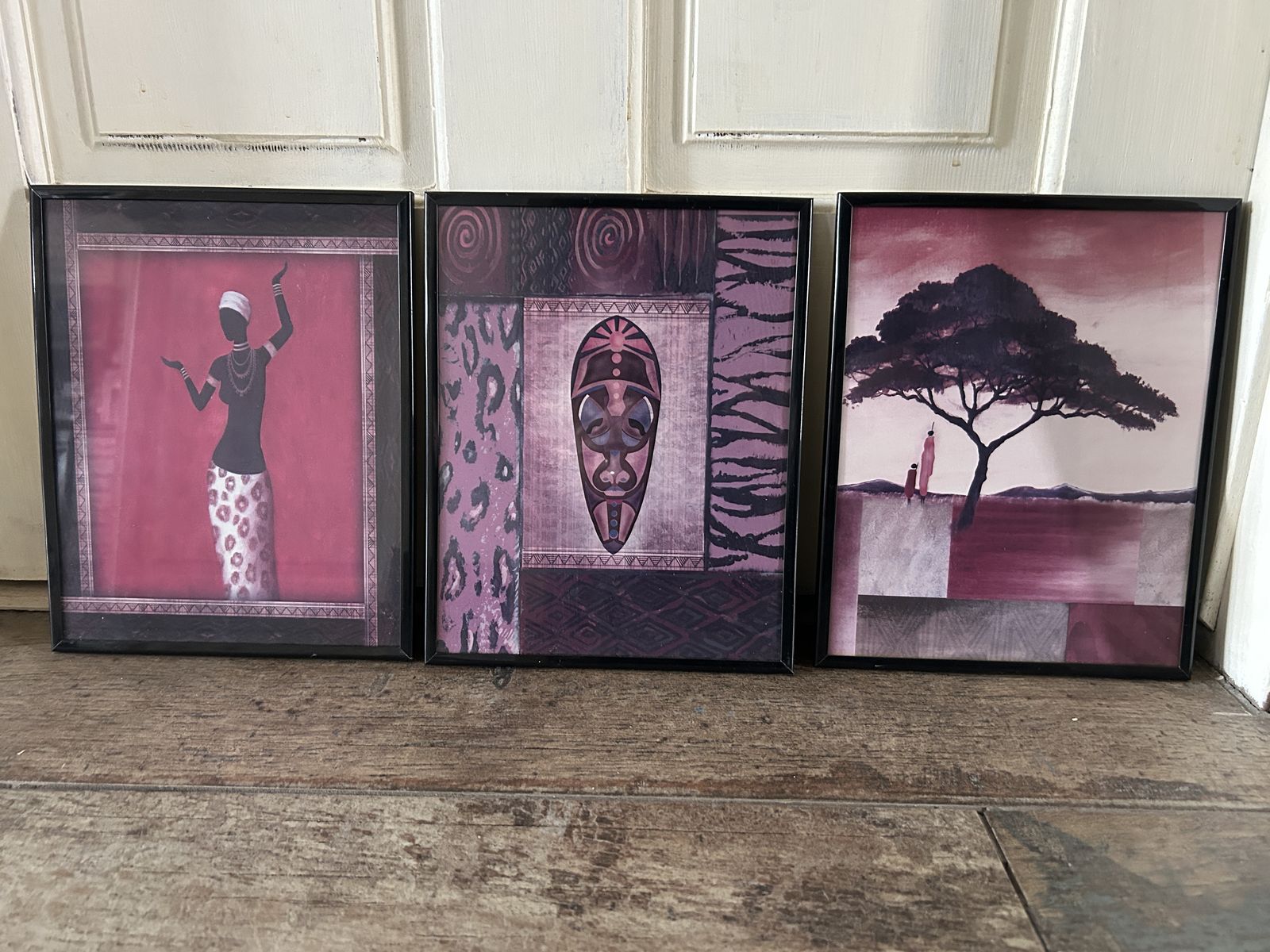 Set of 3 African-Inspired Framed Wall Art Print