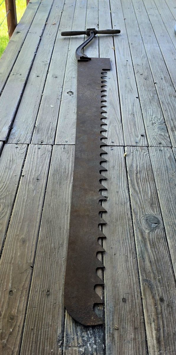Extra Large Antique Ice-Saw 6'4