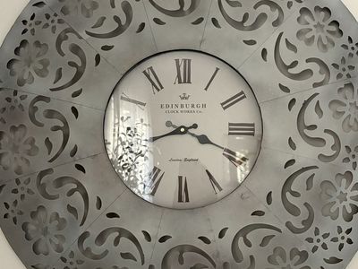 Oversized metal wall clock