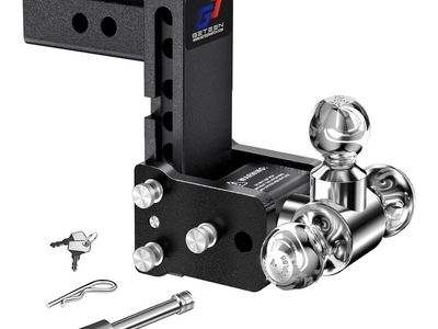 GETEEN Adjustable Tri-Ball Trailer Hitch Mount for 2.5" Receiver - 5" Drop, 1-7/8", 2", 2-5/16" Balls
